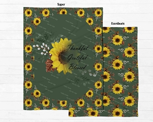 Country Sunflowers Thankful Grateful Blessed  Blanket Panel